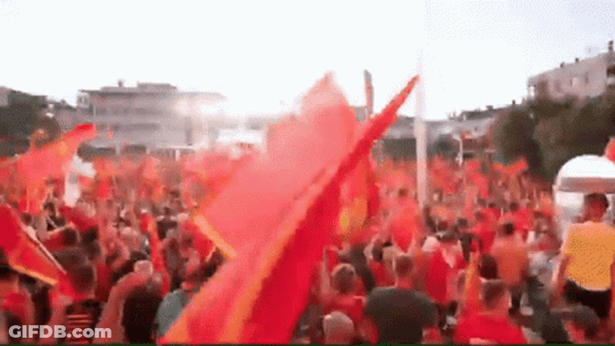 Red Flag Waving Everywhere GIF