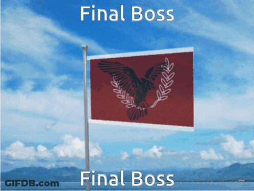 Red Flag With Eagle And Laurel Wreath GIF
