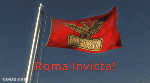 Red Flag With Eagle Spor Roma Invicta GIF