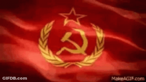 Red Flag With Hammer And Sickle And Star GIF