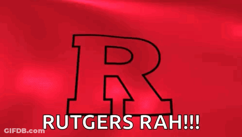 Red Flag With Letter R And Rutgers Rah GIF