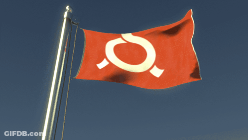Red Flag With White O GIF