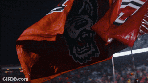 Red Flag With Wolf And Word Tiger GIF