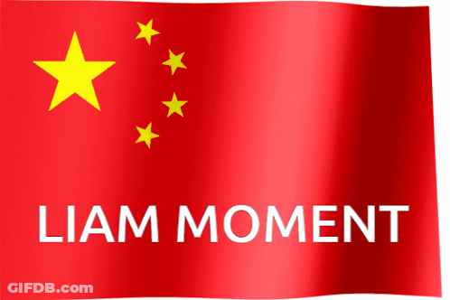 Red Flag With Yellow Stars And Liam Moment GIF