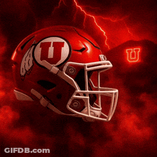Red Football Helmet With U GIF
