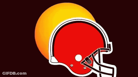 Red Football Helmet With Yellow Sun GIF