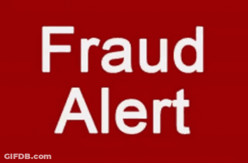 Red Fraud Alert Sign GIF