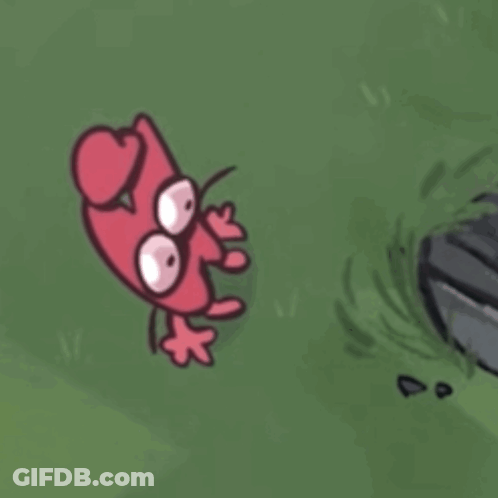 Red Frog With Big Eyes On Grass GIF