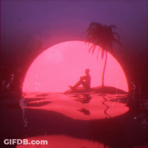 Red Full Moon Aesthetic GIF
