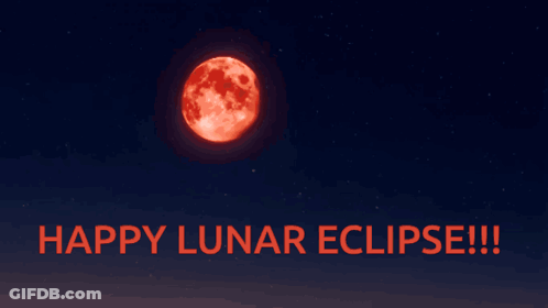 Red Full Moon Smiling Face Happy Lunar Eclipse GIF