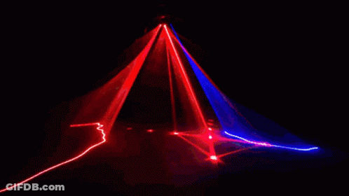 Red Green And Blue Light Shining On Dark Surface GIF