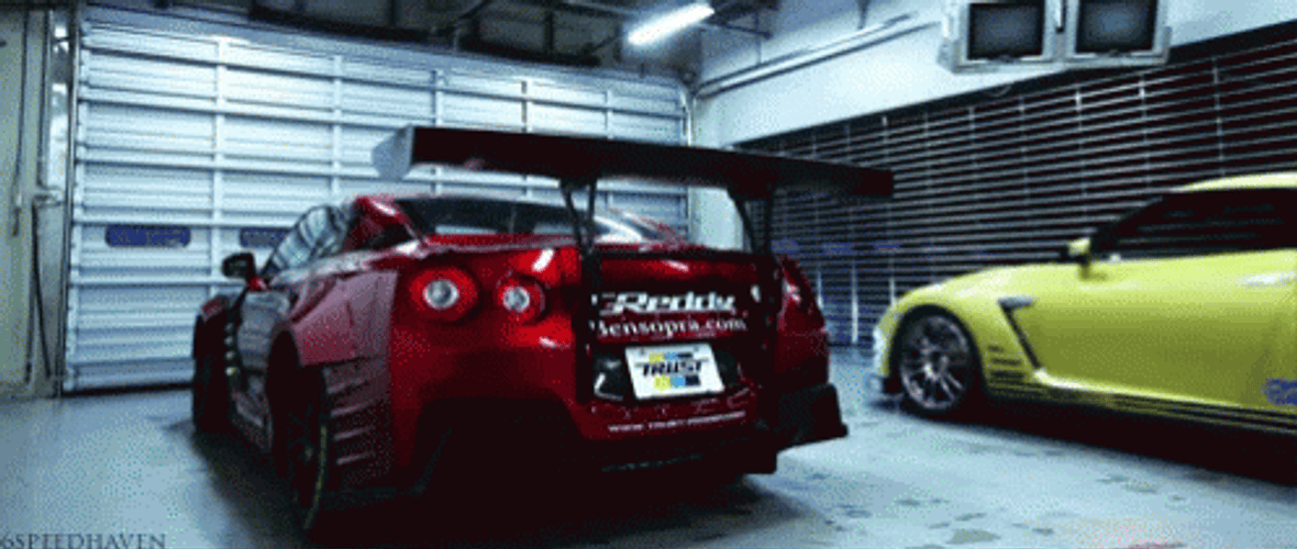 Red Gtr Parked GIF