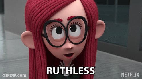 Red Hair And Glasses Character Says Ruthless GIF
