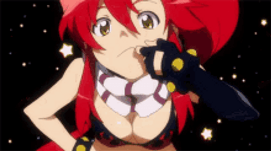 Red Hair Anime Girl Gurren Lagann Yoko Littner GIF