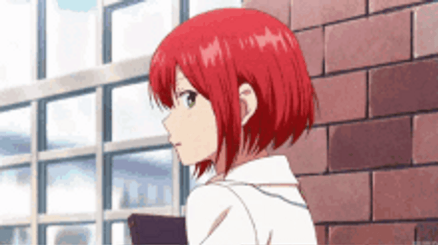 Red Hair Anime Girl Shocked Shy Blushing Shirayuki GIF