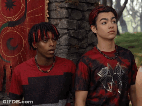 Red Hair Boy In Red Shirt With Crescent Moon GIF