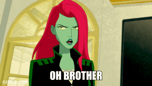 Red Hair Cartoon Character With Green Leaves Saying Oh Brother GIF