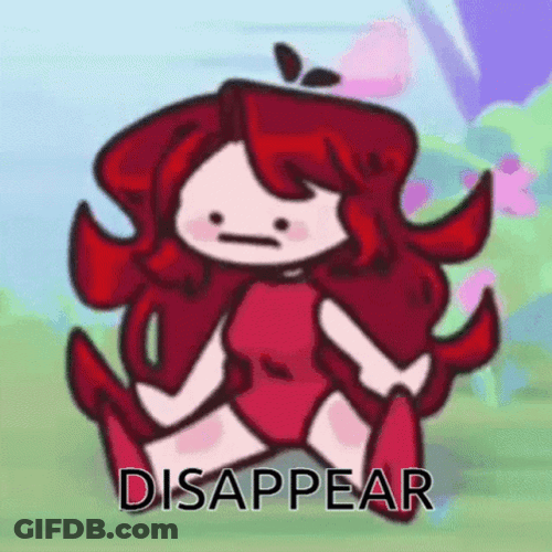 Red Hair Cartoon Girl Disappear Meme GIF