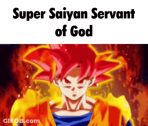 Red Hair Cartoon Super Saiyan Servant Of God GIF