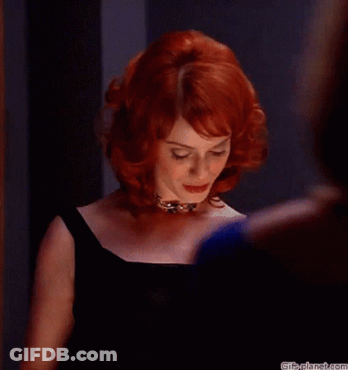Red Hair Christina Hendricks In A Black Dress GIF