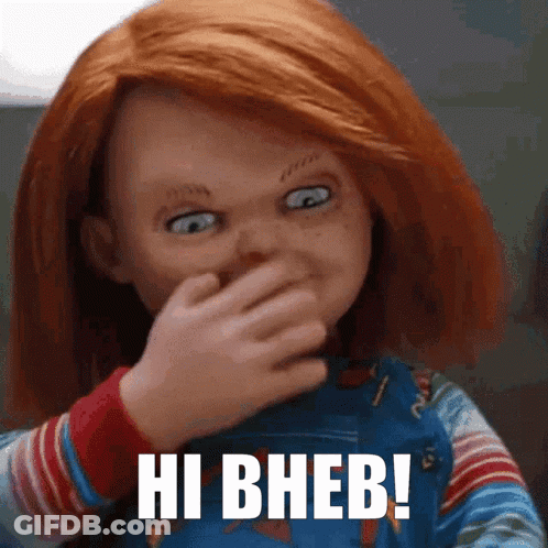 Red Hair Doll Covering Mouth Hi Bheb GIF