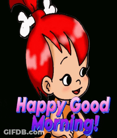 Red Hair Girl Bones Saying Happy Good Morning GIF