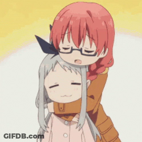 Red Hair Girl Hugging Girl With Glasses GIF