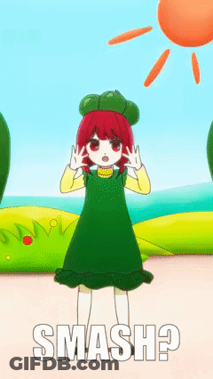 Red Hair Girl In Green Dress Says Smash GIF