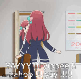 Red Hair Girl Mirror Yayy Yippee Yahoo Yay GIF
