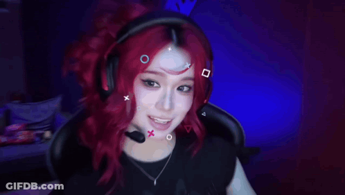 Red Hair Girl Sitting With Microphone Sign Saying Go Fucking GIF