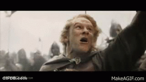 Red Hair Man Arms Outstretched In Front Of Crowd GIF