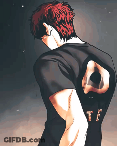 Red Hair Man In Black Jojo Shirt GIF