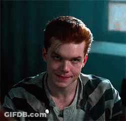 Red Hair Man In Striped Shirt Smiling GIF