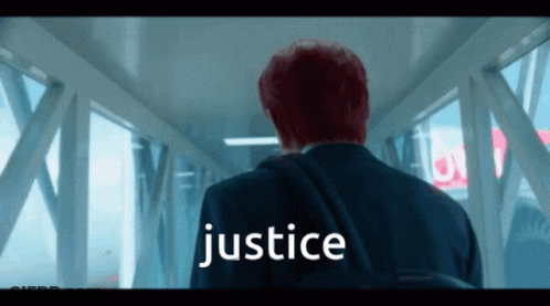 Red Hair Man Walking Down Staircase Saying Justice GIF