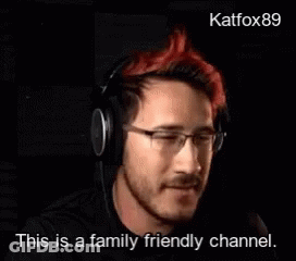Red Hair Man With Glasses And Headphones Says This Is A Family Friendly Channel GIF