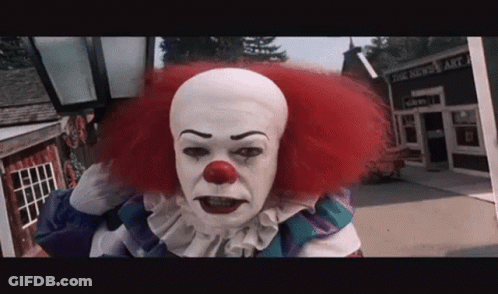 Red Hair White Face Clown At The News Art Building GIF