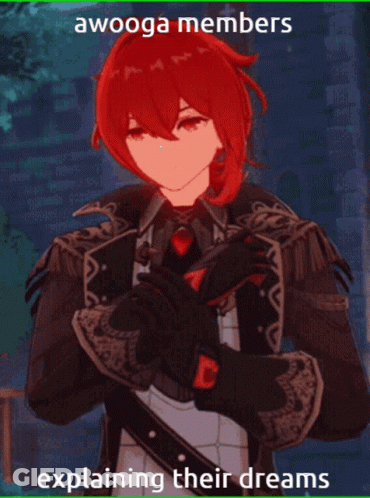 Red Haired Anime Character Awooga Members Explaining Their Dreams GIF