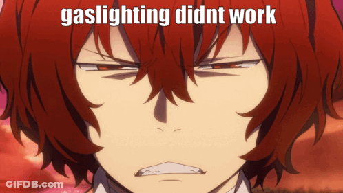 Red Haired Anime Character Gaslighting Didnt Work GIF