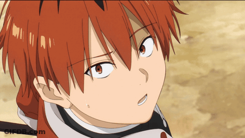 Red Haired Anime Character With White Eyes GIF