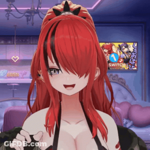 Red Haired Anime Girl Before Eden Sign GIF