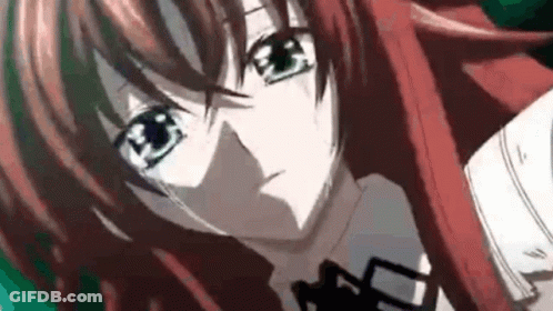 Red Haired Anime Girl With Black Bow Tie GIF
