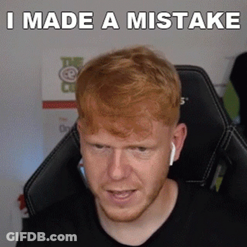 Red Haired Bearded Man Sitting In Chair Saying I Made A Mistake GIF