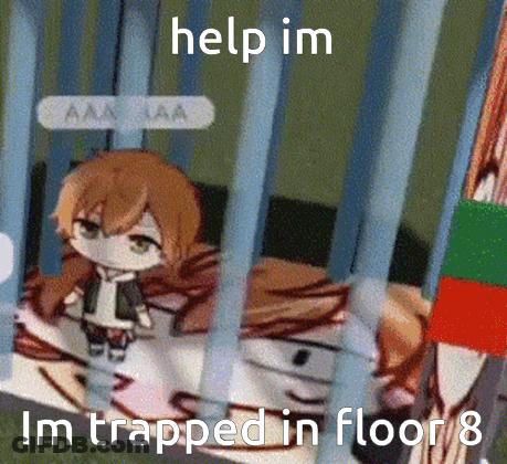 Red-Haired Cartoon Character Dancing With T On Floor GIF
