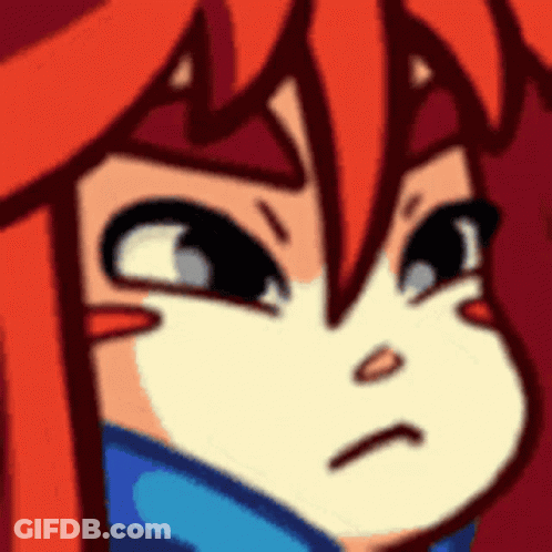 Red-Haired Cartoon Character Face Close Up GIF