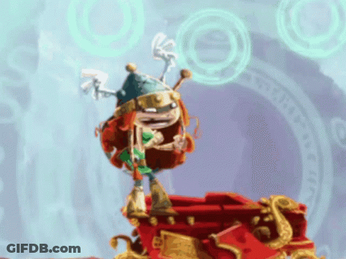 Red-Haired Character In Blue Hat On Red Box GIF