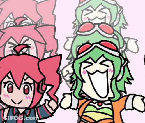 Red-Haired Girl And Green-Haired Girl GIF