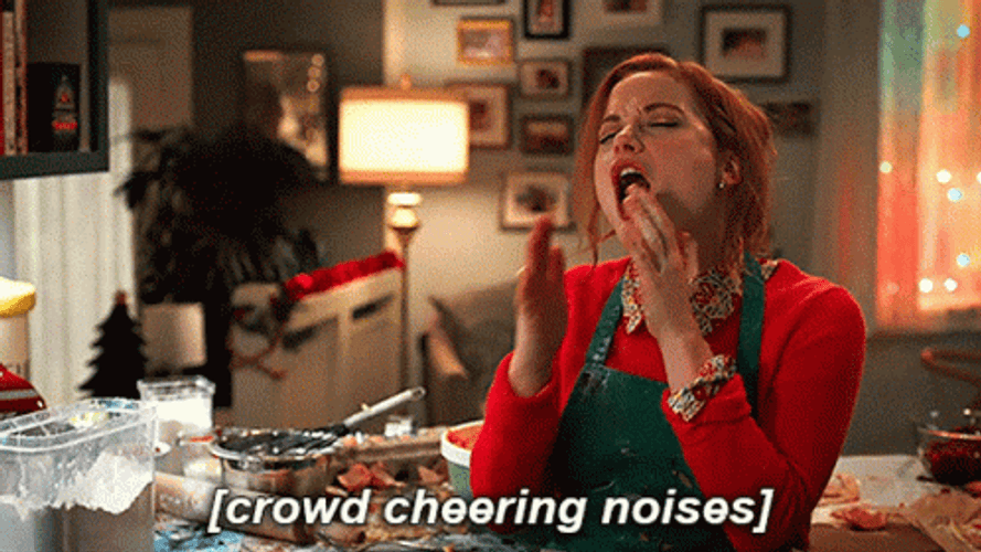 Red Haired Girl Cheer Crowd Cheering Noises GIF