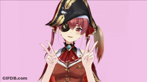 Red-Haired Girl In Pirate Hat And Eye Patch GIF