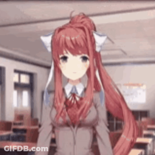 Red-Haired Girl In Suit And Tie GIF