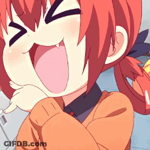 Red-Haired Girl Laughing With Mouth Open GIF